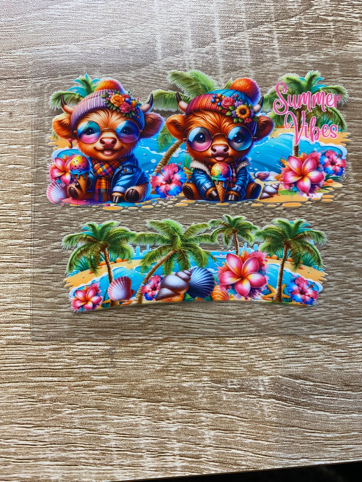 Summer Vibes Cow Shot Glass Decal