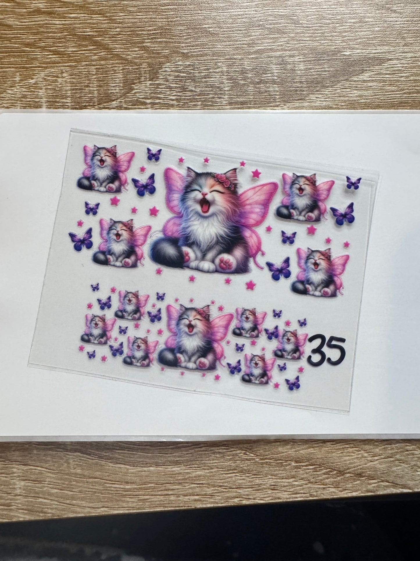 Pink Cat Shot glass Decal