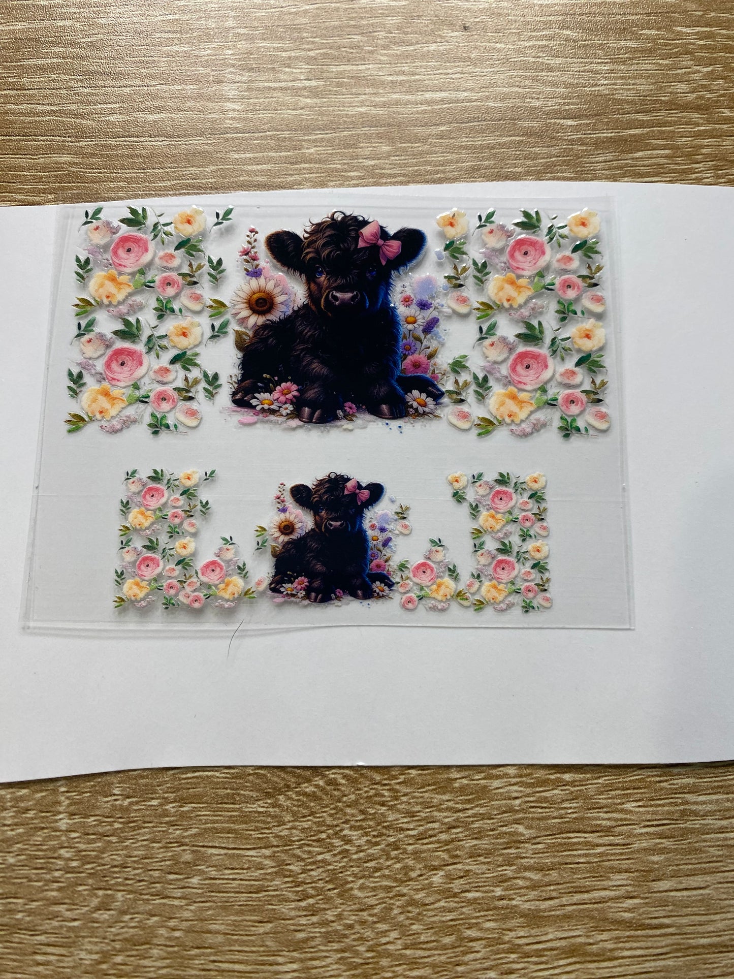 Cow flower Shot Glass Decal