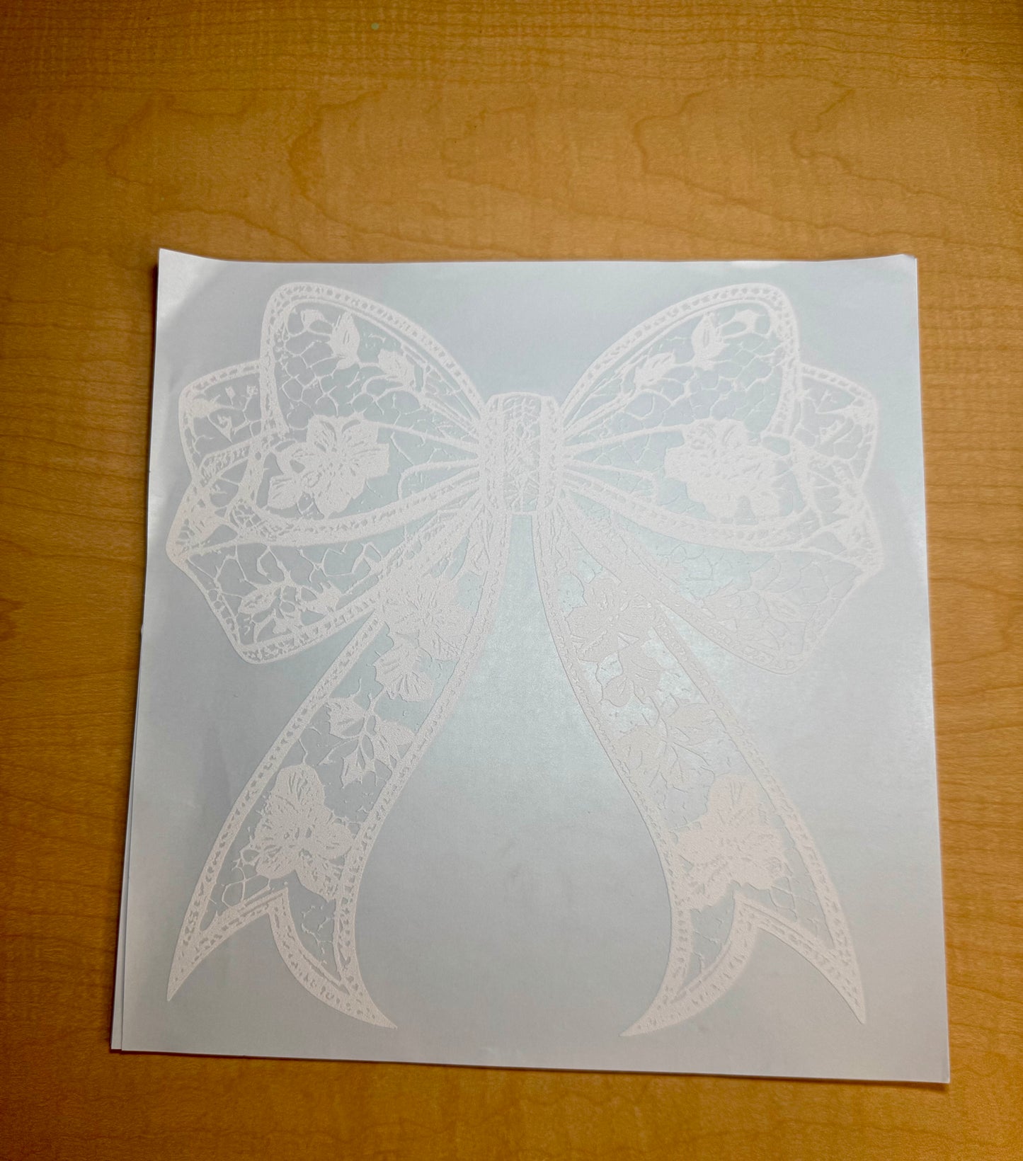 Single Color Adult Transfer- White Lace Bow
