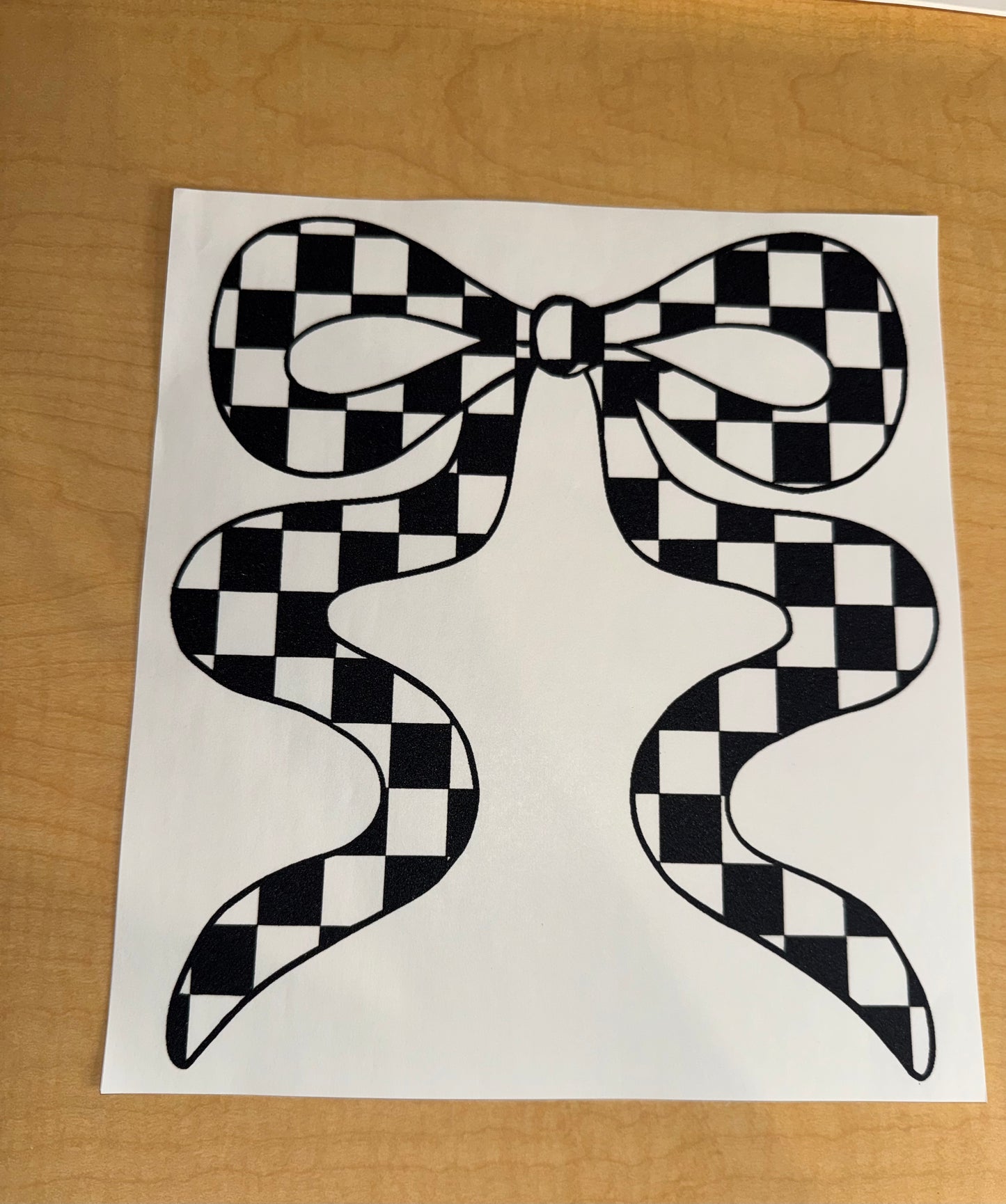 Single color Adult Transfer- Checkered Bow