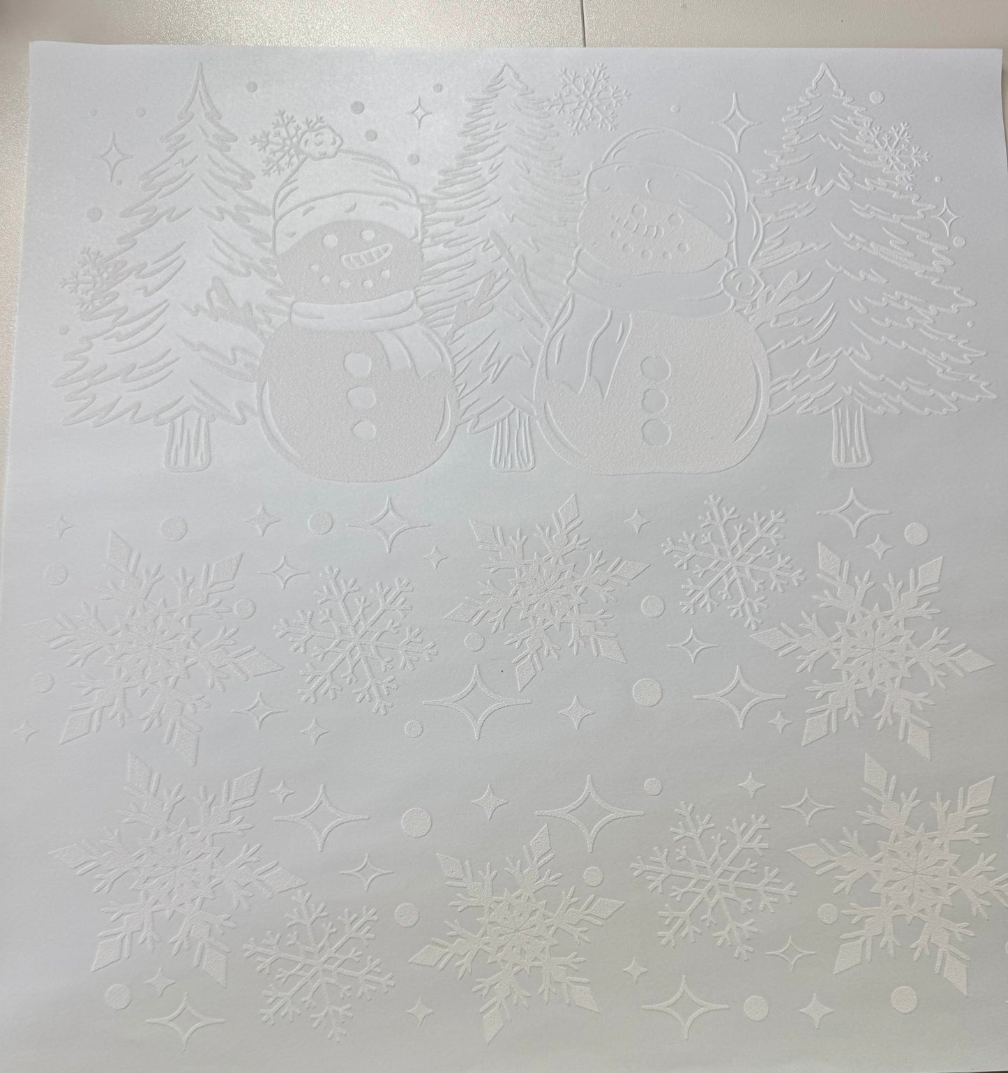 Single Color Adult Transfer- snowman and snowflakes w/sleeves