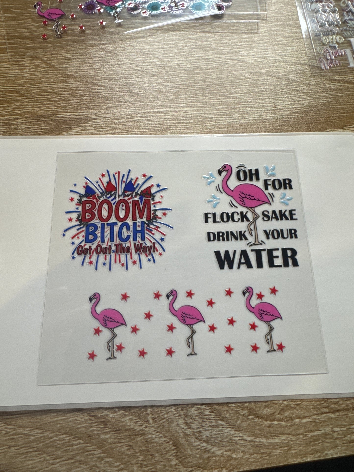 Flock Sake Shot glass Decal