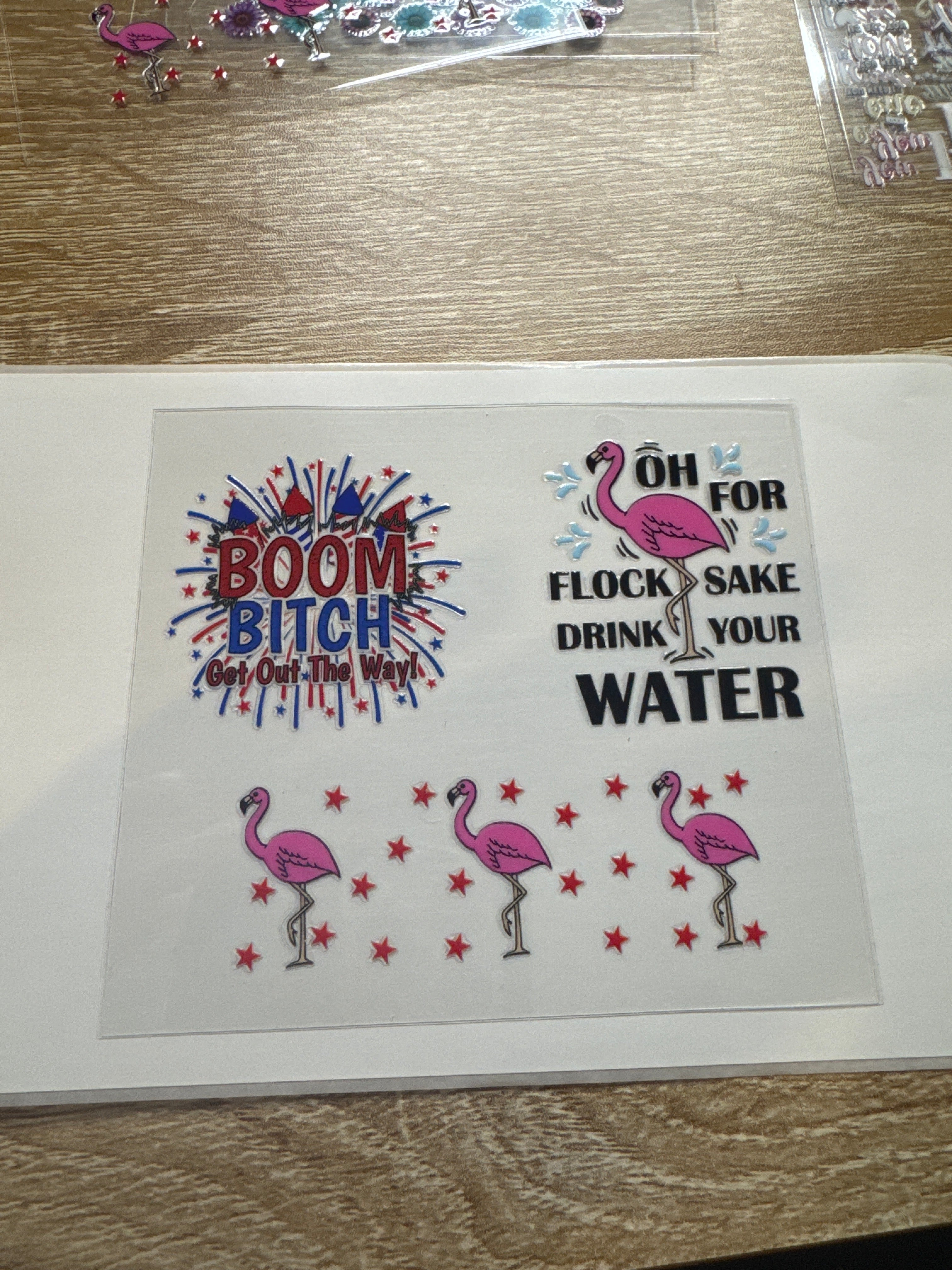 Flock Sake Shot glass Decal
