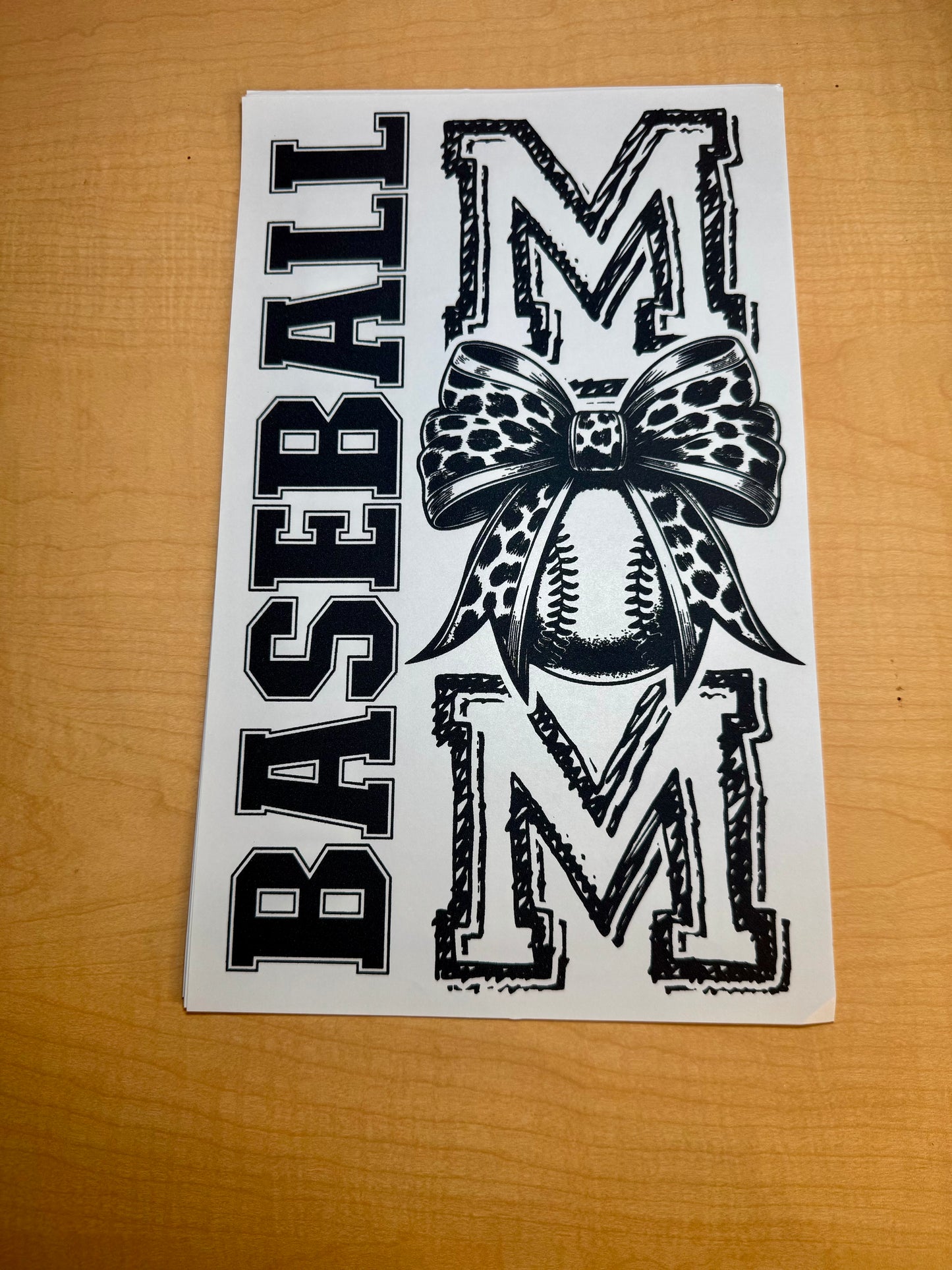 Single Color Adult Transfer- Baseball Mom