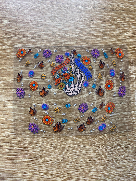 Sensitive Savage  Shot Glass Wraps