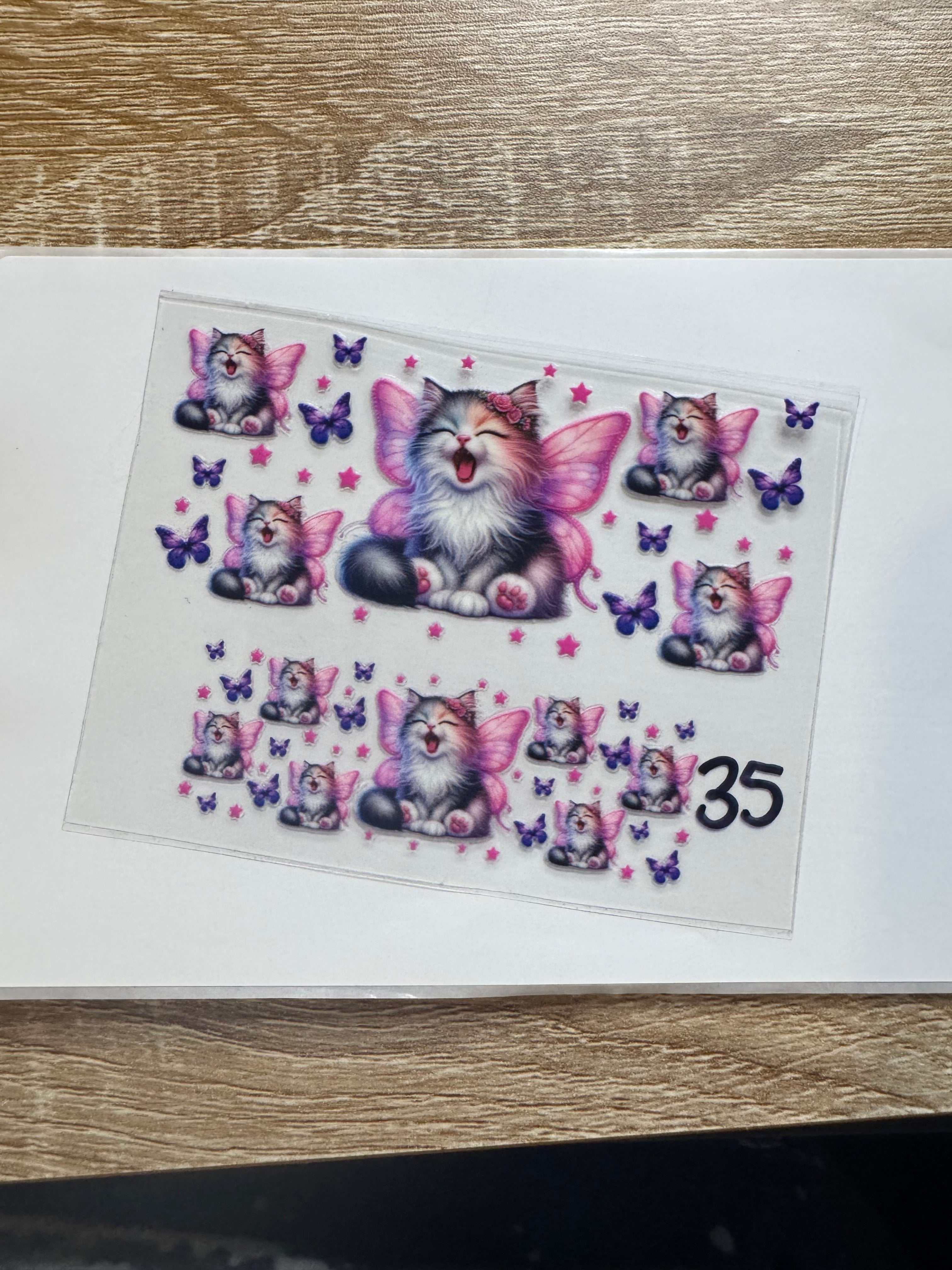 Pink Cat Shot glass Decal