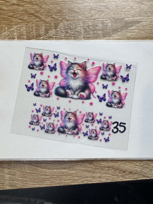 Pink Cat Shot glass Decal