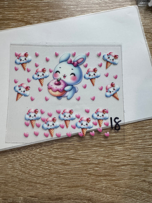 Bunny Ice Cream Shot glass Decal