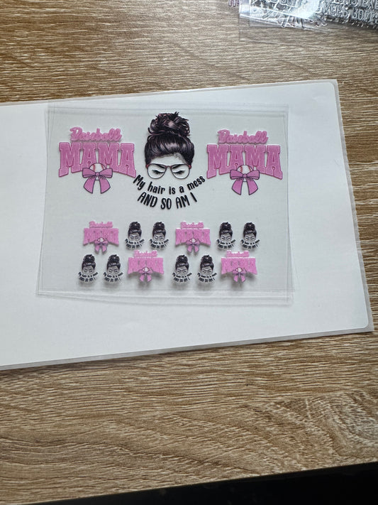 Baseball Mama Shot glass Decal