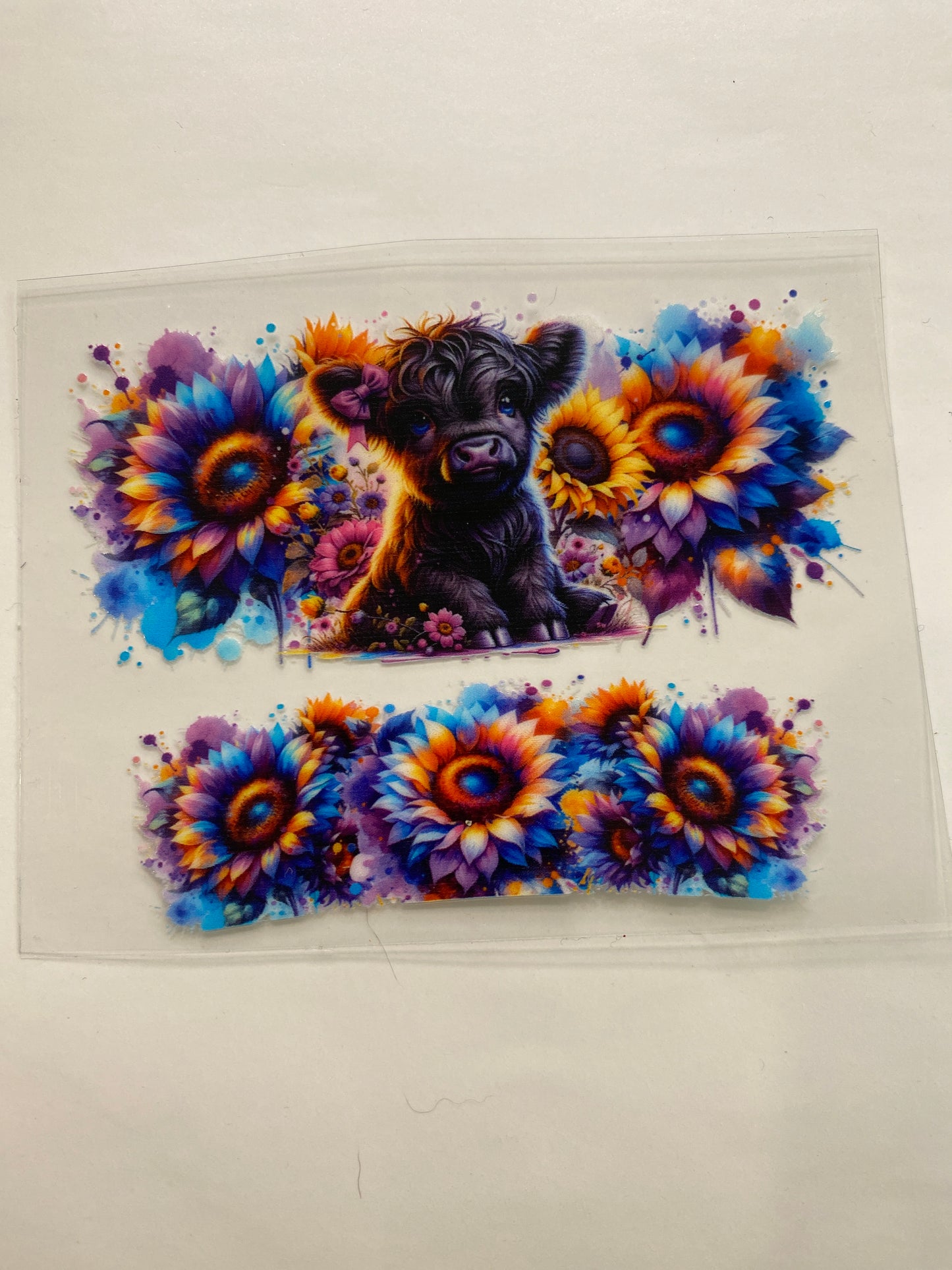 Cow Sun flower Shot Glass Decal