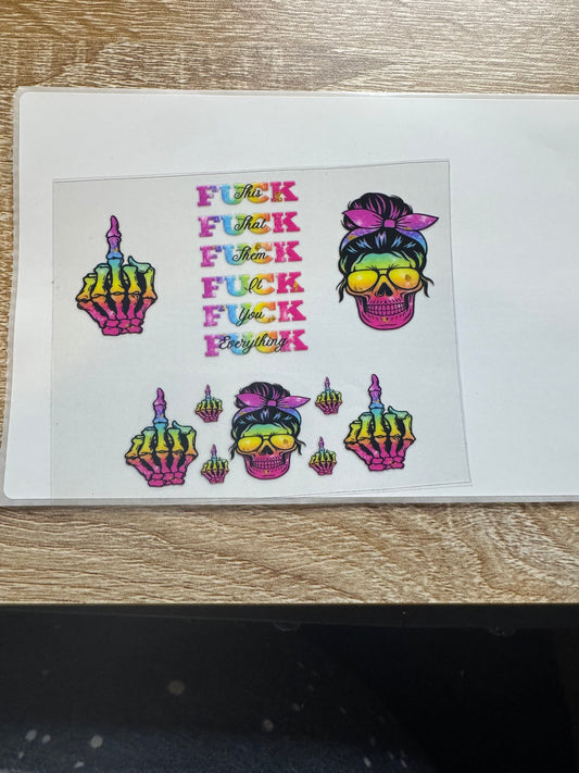 F word Shot glass Decal