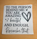 Single Color Adult Transfer- to the person behind me with pocket