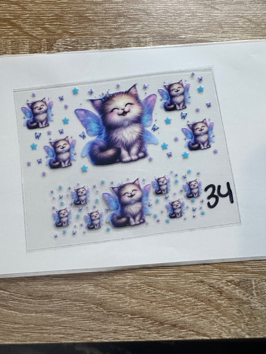 Purple cat Shot glass Decal