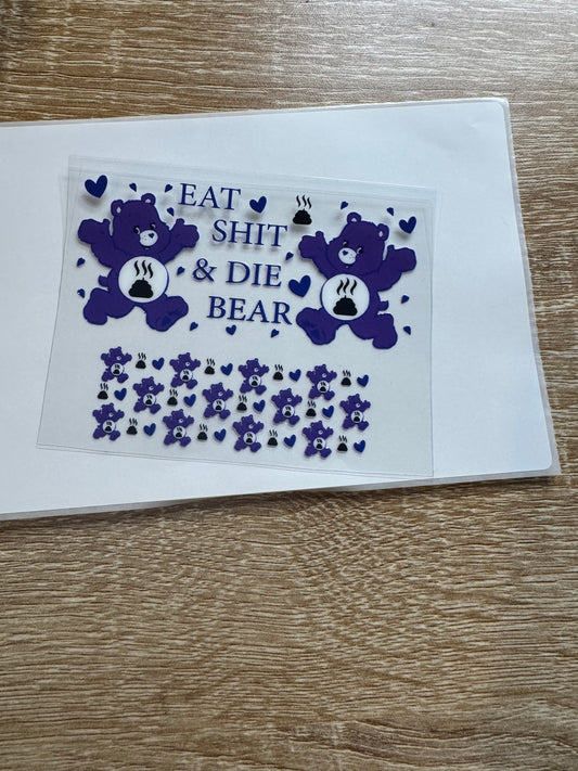 Swear bear eat s**t Shot glass Decal