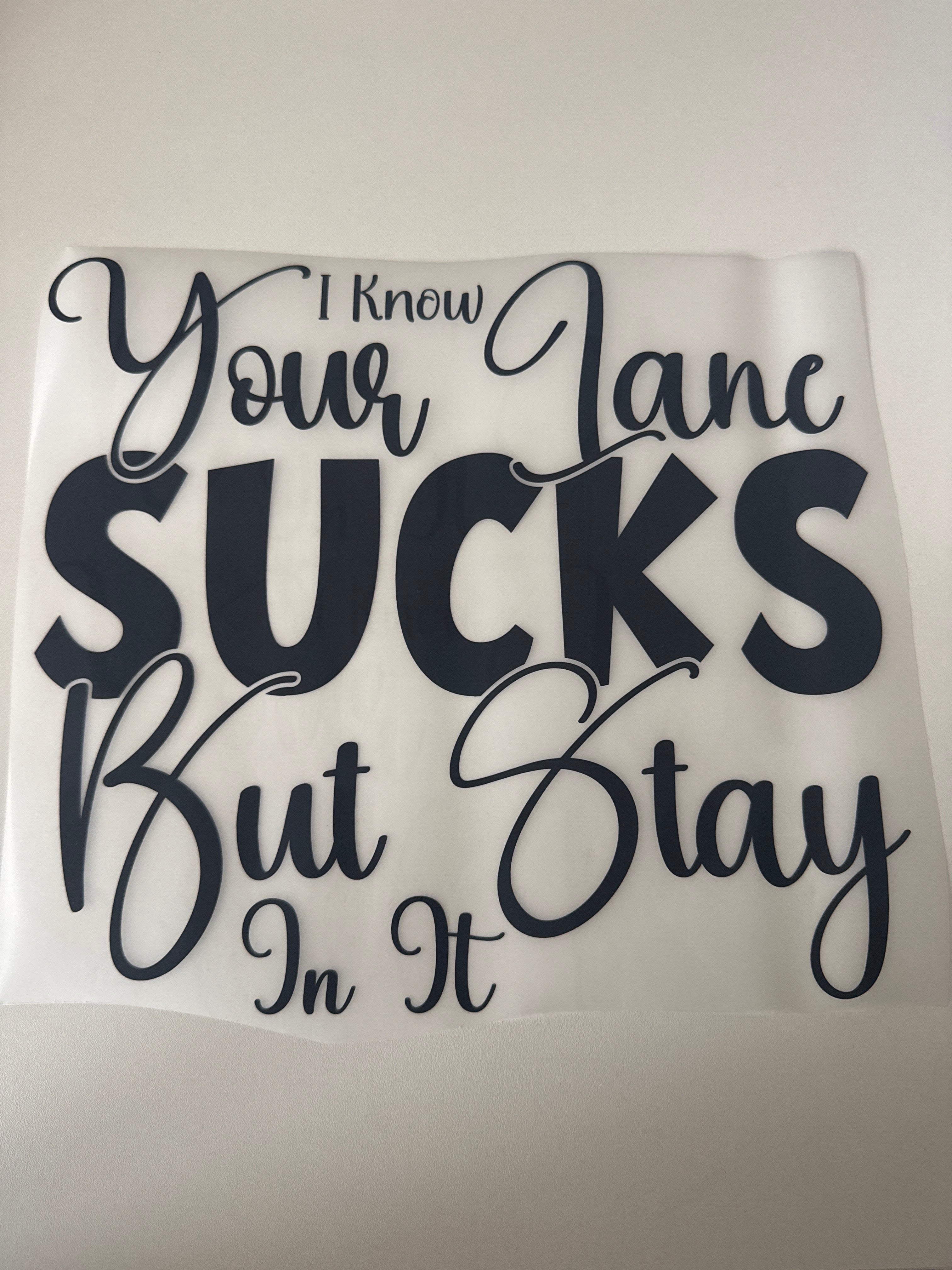 I know your lane sucks but stay in it DTF