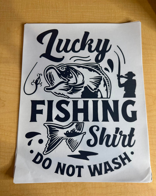 Single Color Adult Transfer- Lucky Fishing Shirt