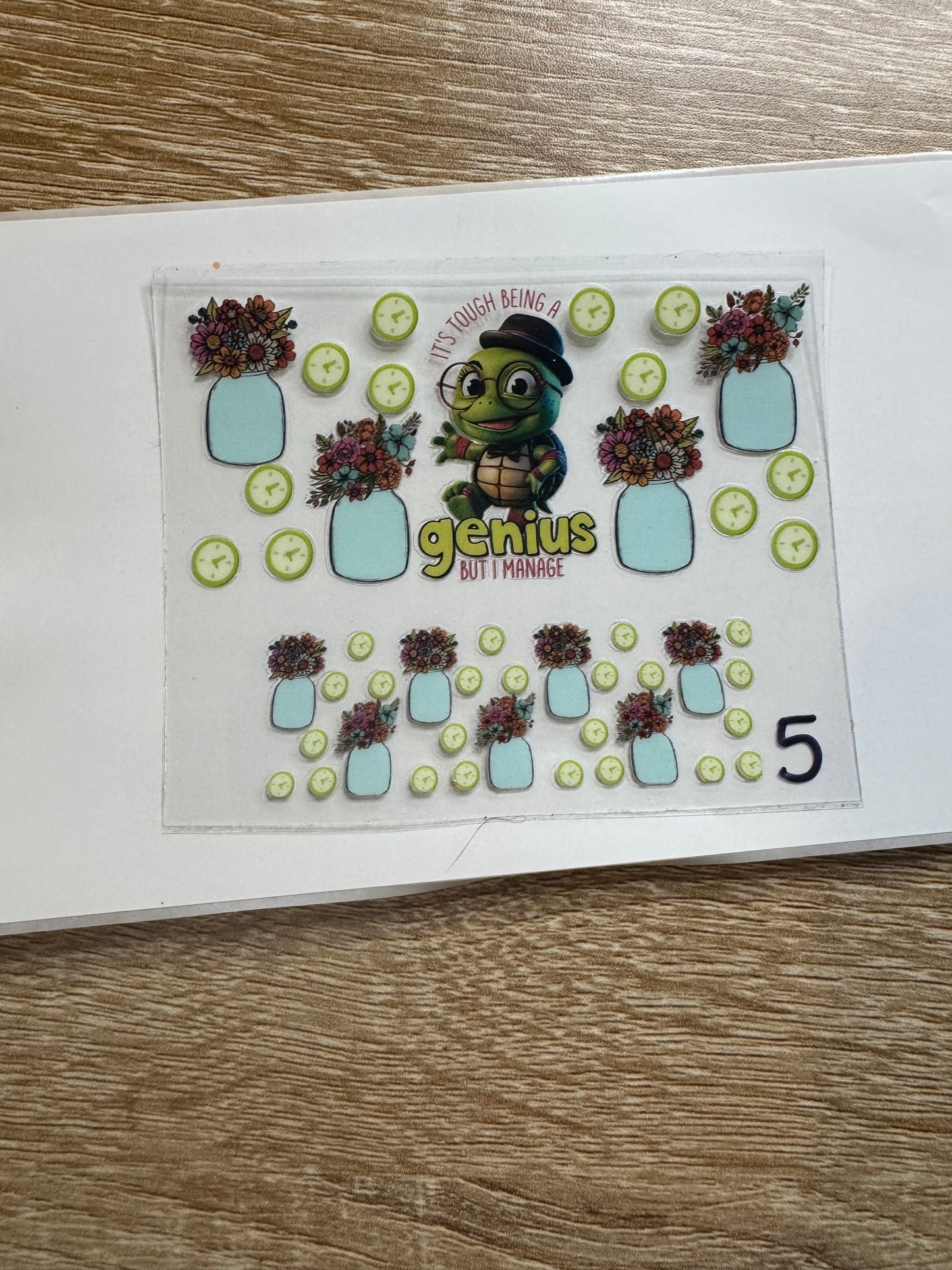 Genius Turtle Shot glass Decal