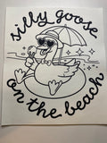 Silly Goose on the beach Screen Print