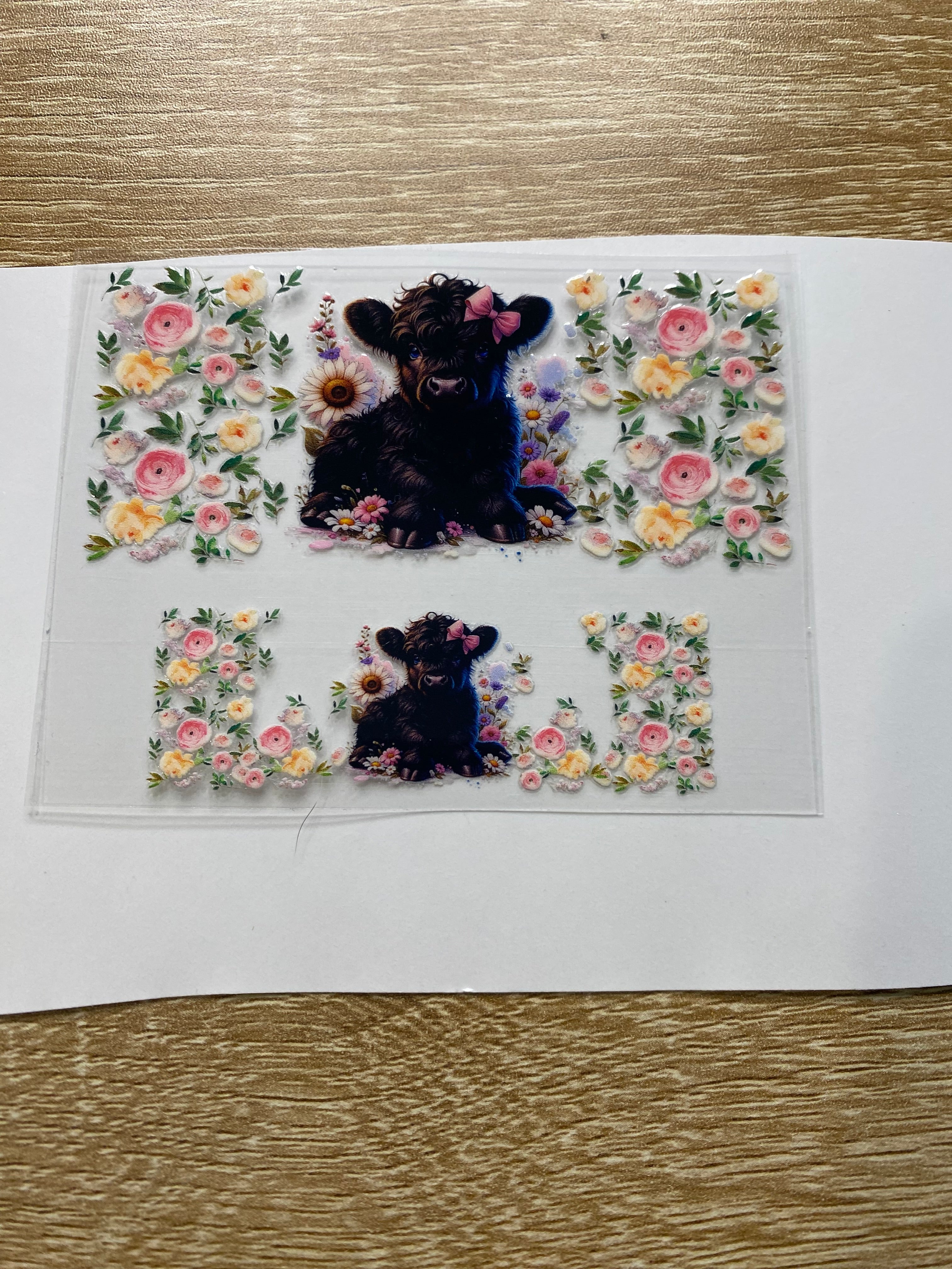 Cow flower Shot Glass Decal