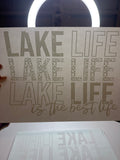 Lake Life Screen Print White