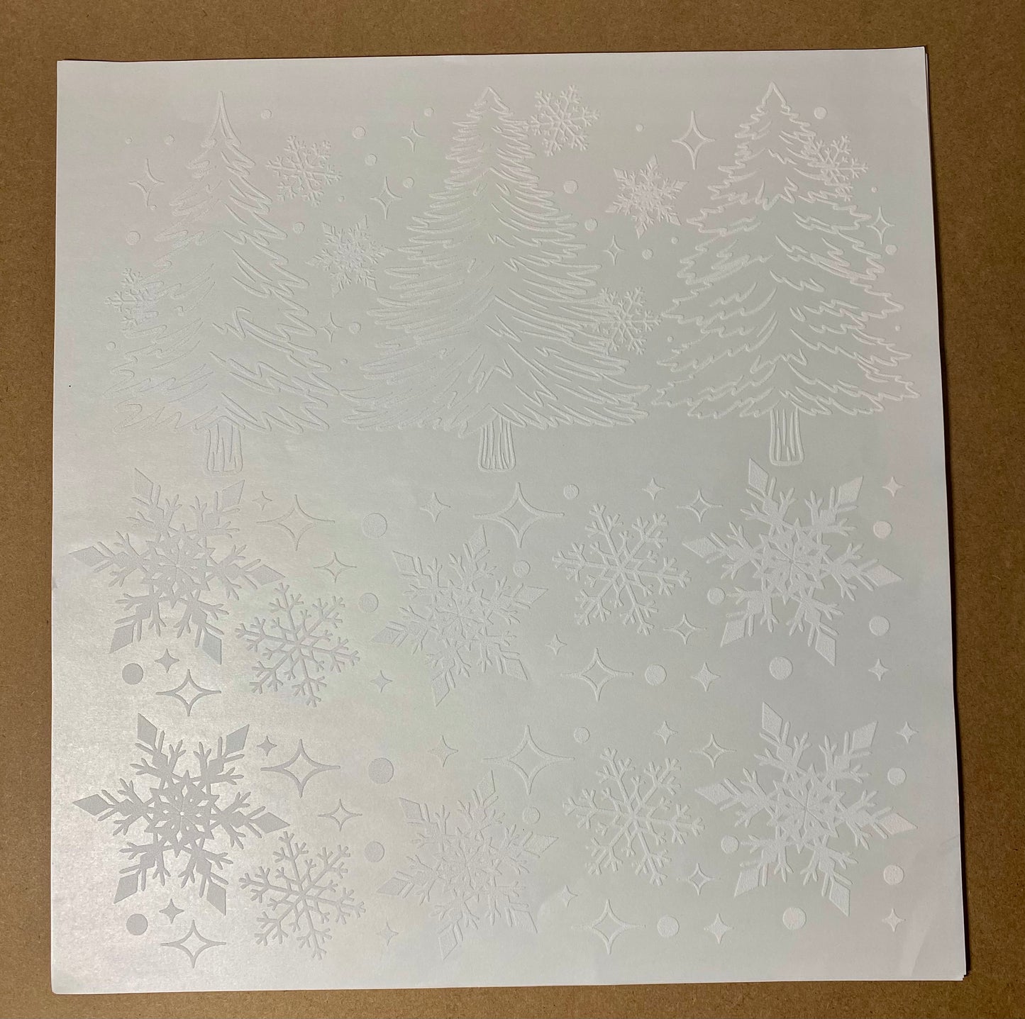 Single Color Adult Transfer- Trees and snowflakes w/sleeves
