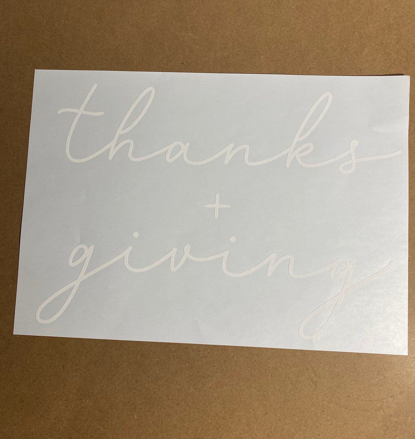 Single Color Adult Transfer-Thanks+ Giving