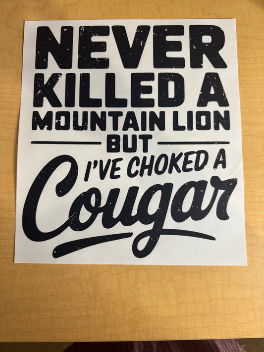 Single Color Adult Transfer- Cougar