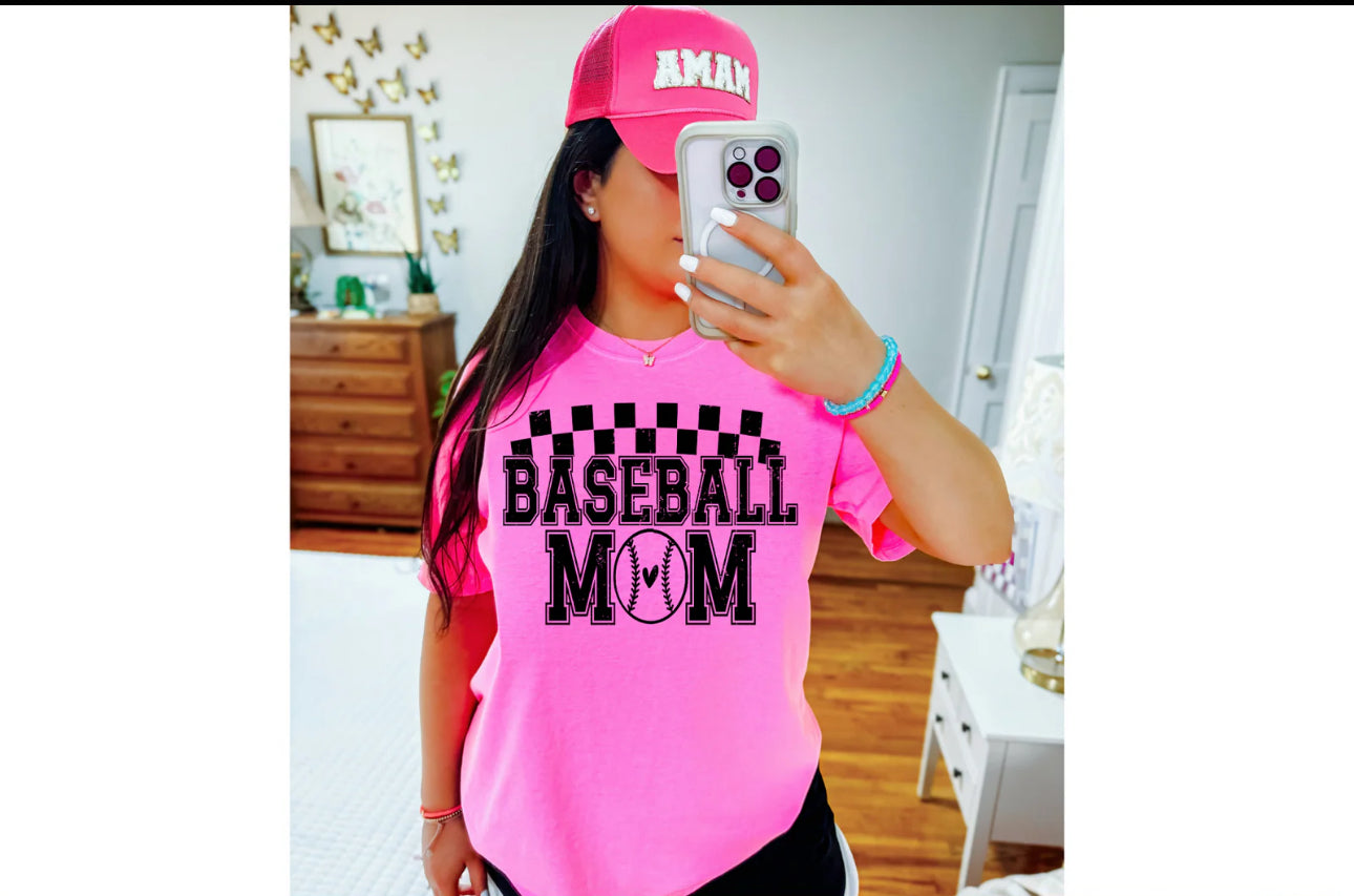 Single Color Adult Transfer- Baseball Mom