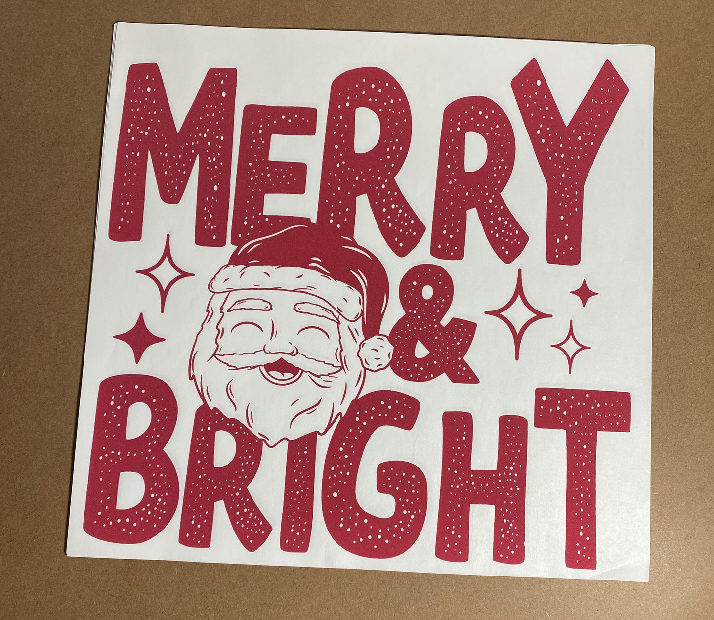Single Color Adult Transfer- Merry and Bright