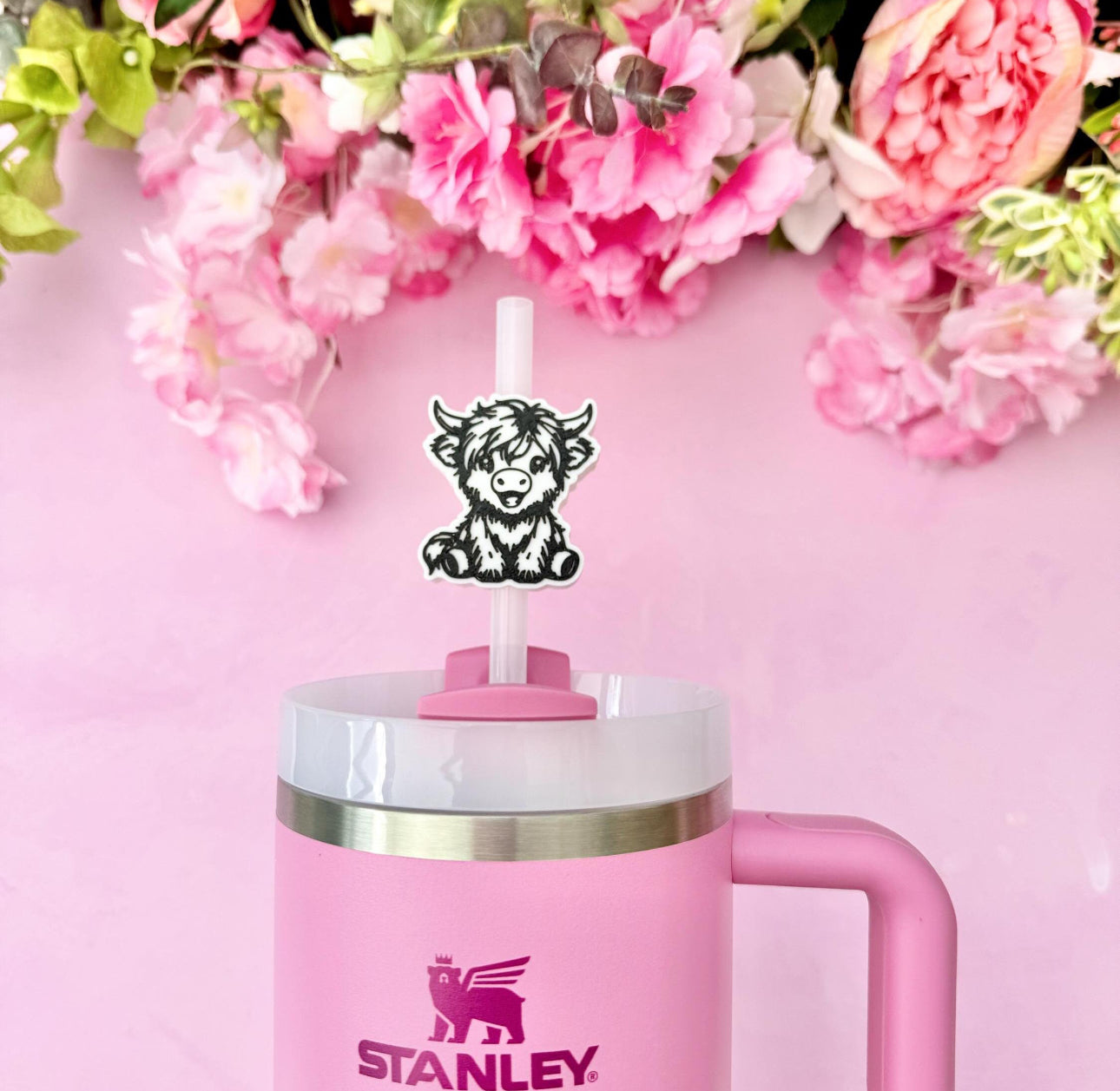 Highland cow Straw Topper