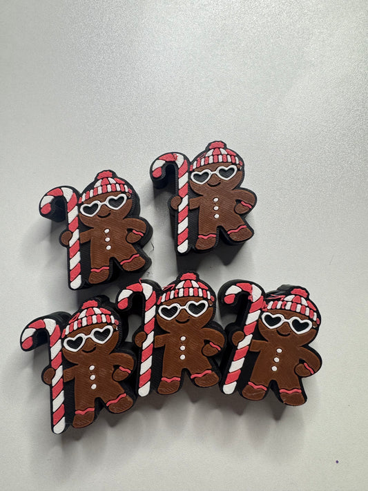 Ginger Bread Candy Cane Straw Topper