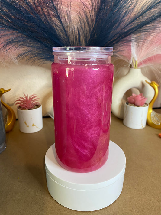 Red Shimmer 16oz Acrylic Premade Snowglobe