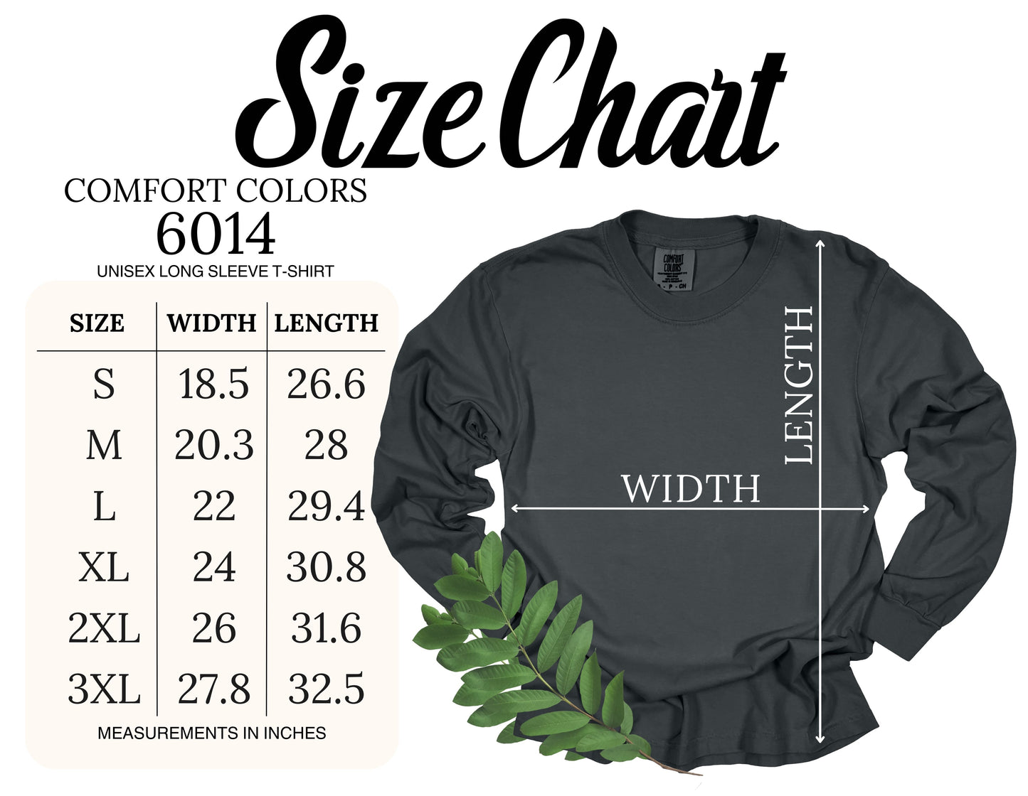 Comfort Colors- Long Sleeve  *SIZES 2x-3x*