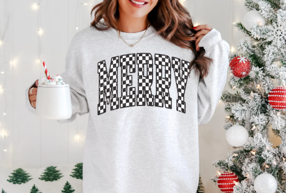 SCREEN PRINT - MERRY CHECKERED