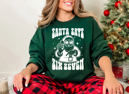 SCREEN PRINT - SANTA SAYS SIX SEVEN