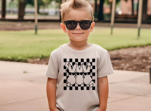 SCREEN PRINT - CHECKERED BUNNYS **KID**