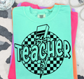 Screen Print--Teacher Cheetah Checkered