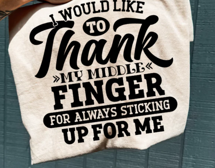 SINGLE COLOR SCREEN PRINT - MIDDDLE FINGER